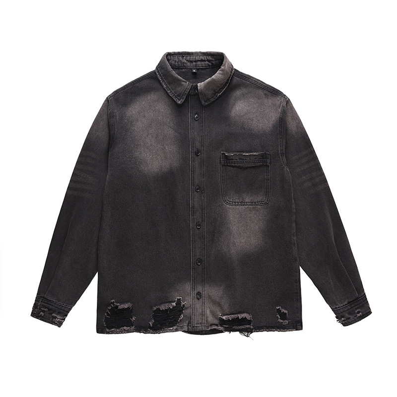 Distressed Jean Rip - Мужская джинсовая куртка в стиле High