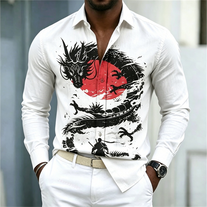 Street Fashion Men - Новая мужская рубашка 2026 года: белая,