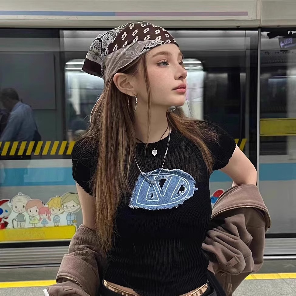 Girl Fashion Street - Ретро-шарф в американском стиле, повязка на
