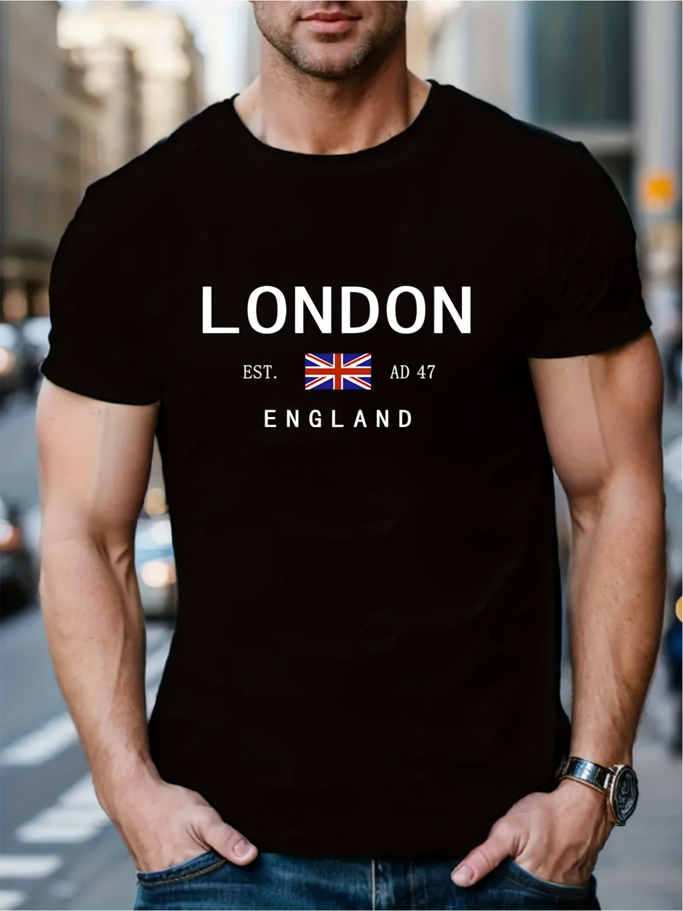 Street Fashion In London - Футболка с принтом London ENGLAND для