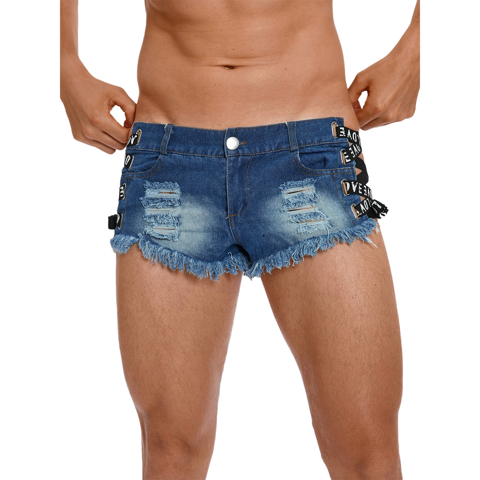 Мужские джинсовые шорты с эффе – обзор и цена Distressed Jean Rip