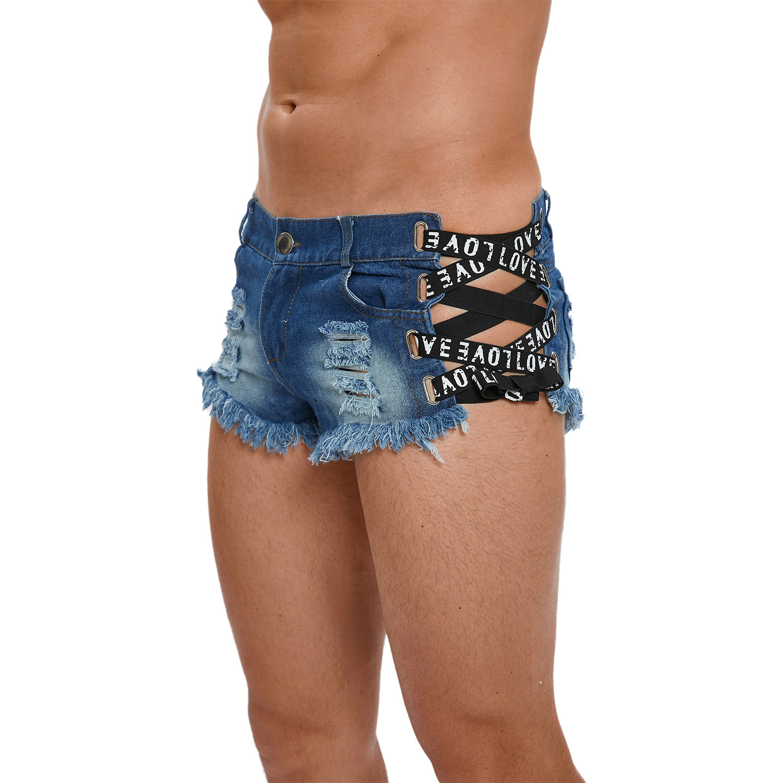 Мужские джинсовые шорты с эффе – обзор и цена Distressed Jean Rip